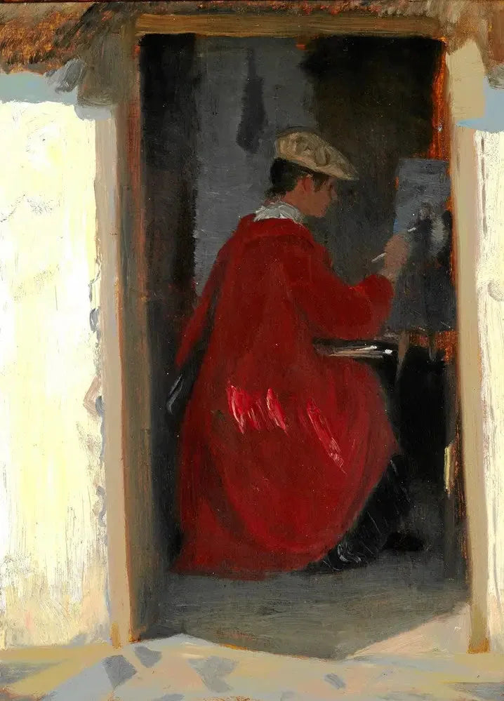 Marie Krøyer malująca w Ravello - Peder Severin Krøyer