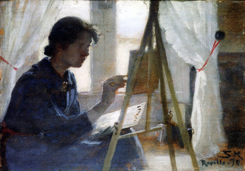 Marie Kroyer maluje w Ravello - Peder Severin Krøyer