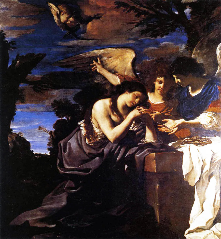 Maria Magdalena z dwoma aniołami - Guercino