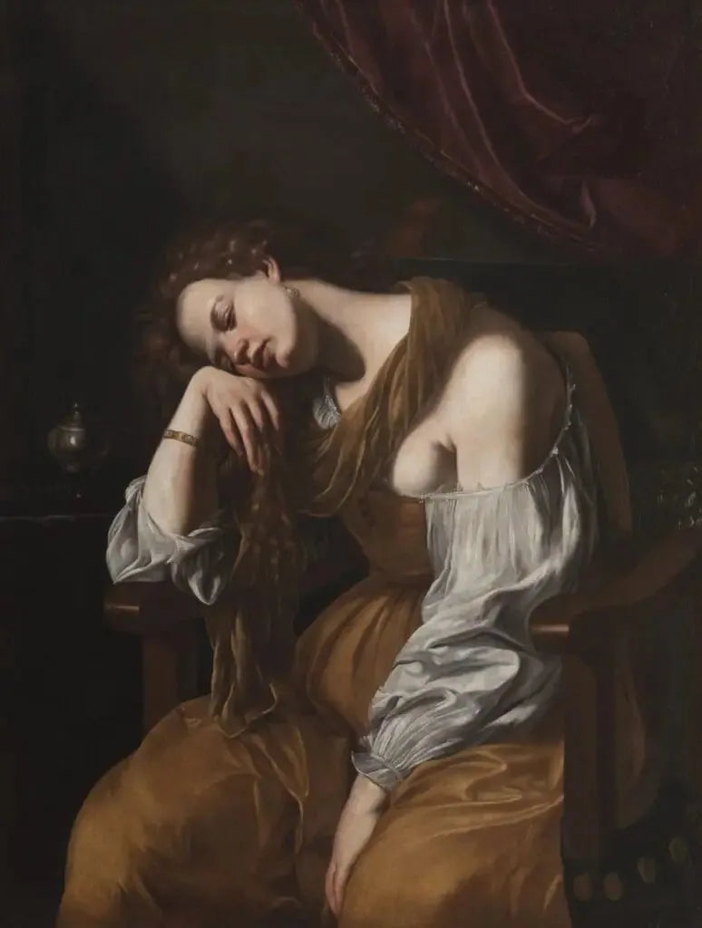 Marie-Madeleine en mélancolie - Artemisia Gentileschi image 1 copie de tableau peinte à la main