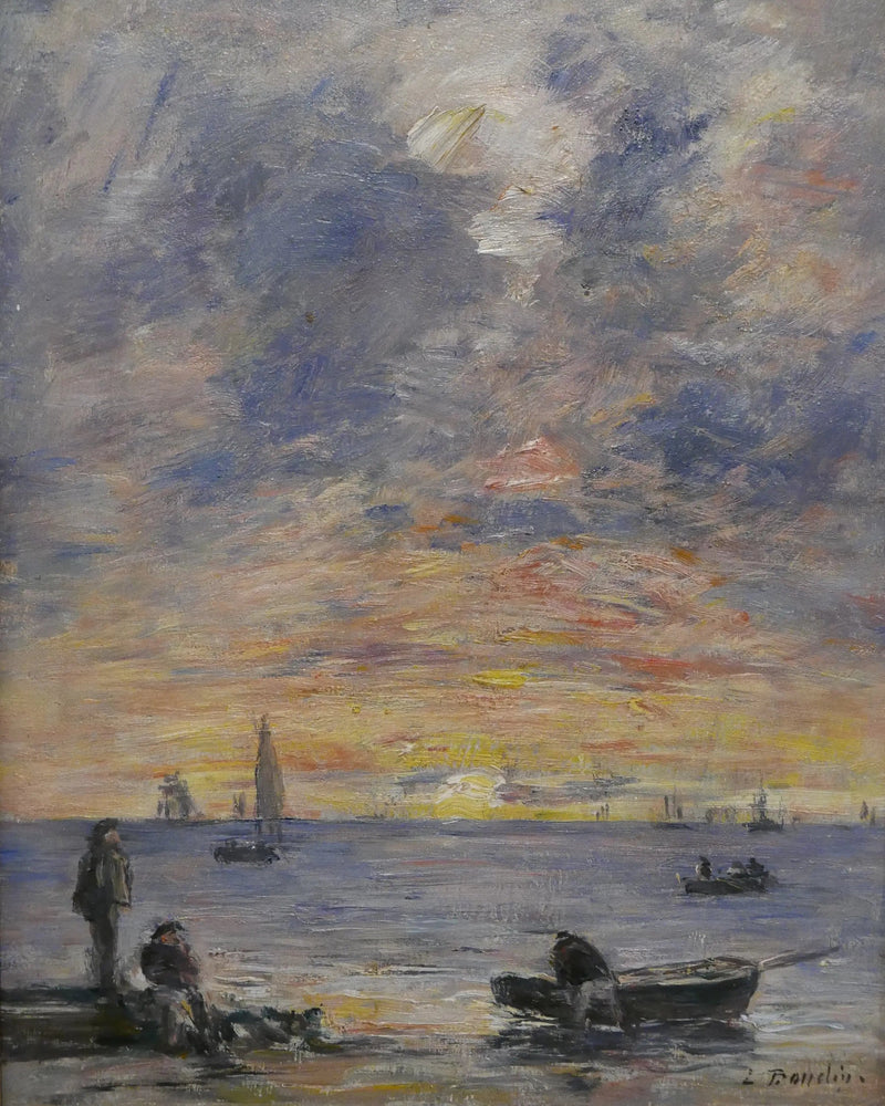 Morze, zachód słońca - Eugène Boudin