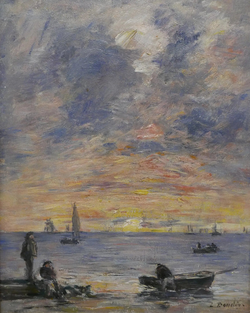 Morze, zachód słońca - Eugène Boudin