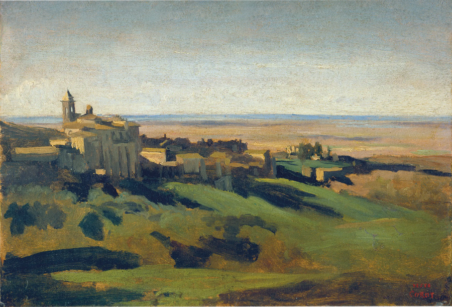 Marino, widok ogólny. Rano - Jean-Baptiste Camille Corot