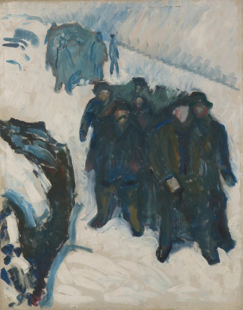 Marynarze w śniegu - Edvard Munch