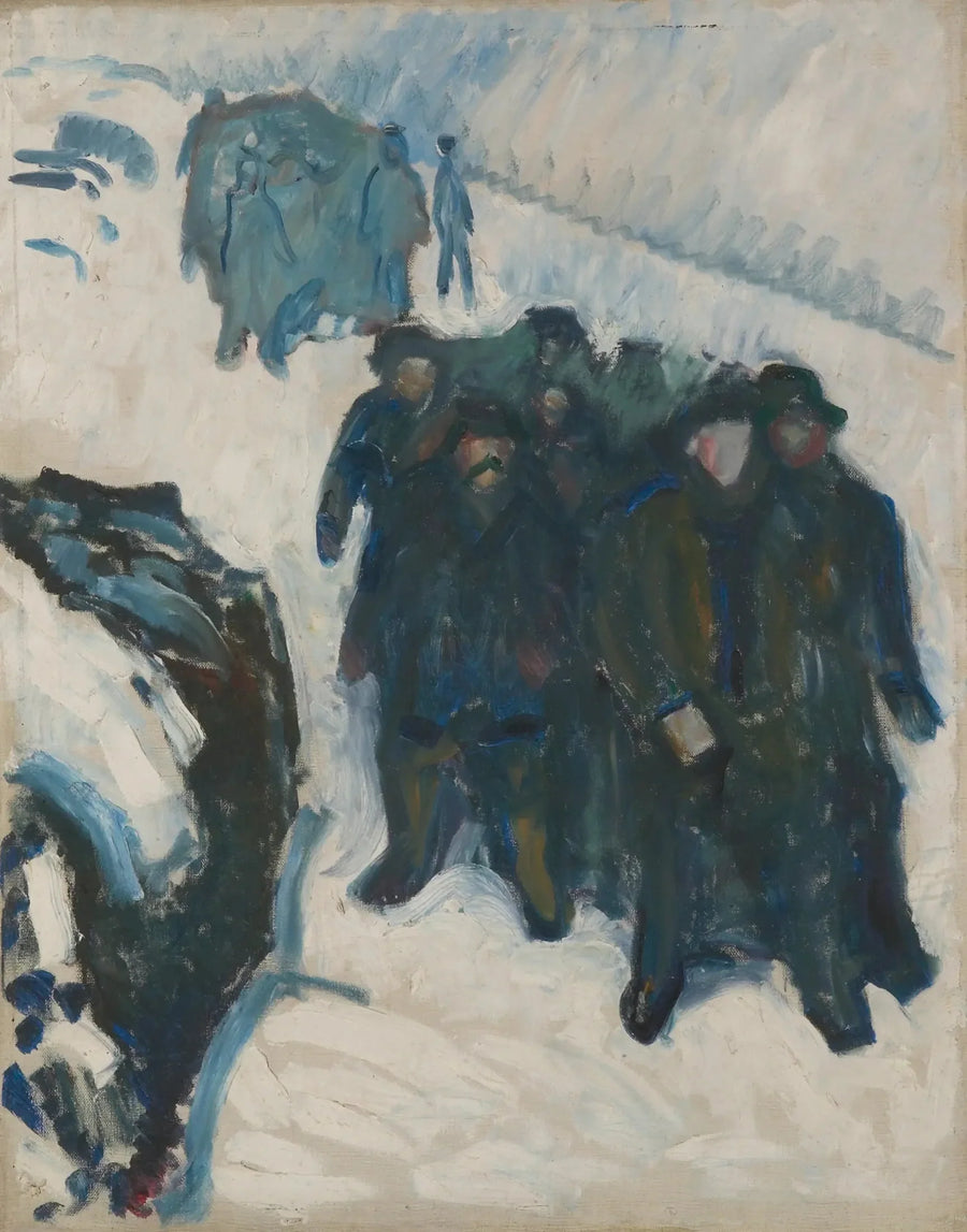 Marynarze w śniegu - Edvard Munch
