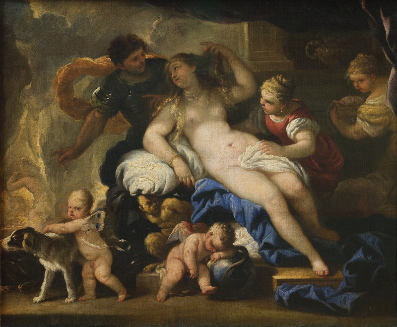 Mars i Wenus w kuźni Wulkana - Luca Giordano