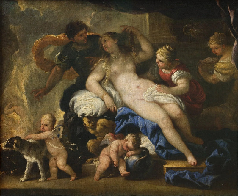 Mars i Wenus w kuźni Wulkana - Luca Giordano