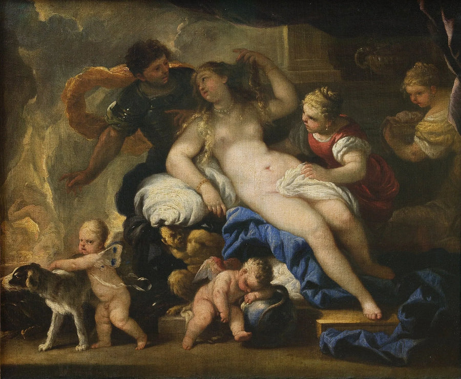 Mars i Wenus w kuźni Wulkana - Luca Giordano
