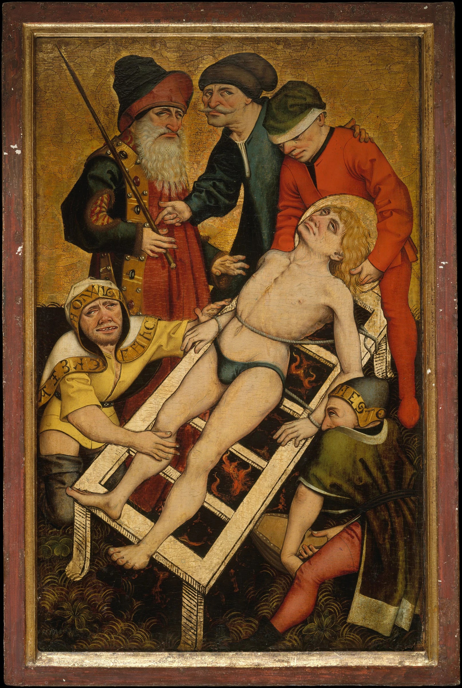 Le Martyre de saint Laurent ; (verso) Donner à boire à celui qui a soif - Master of the Acts of Mercy