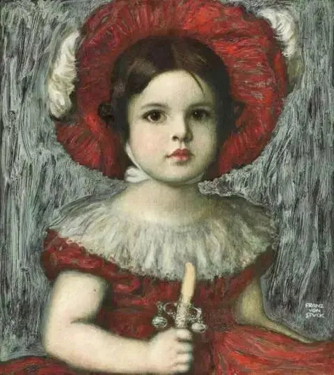 Mary, córka artysty, w czerwonym kapeluszu - Franz Von Stuck