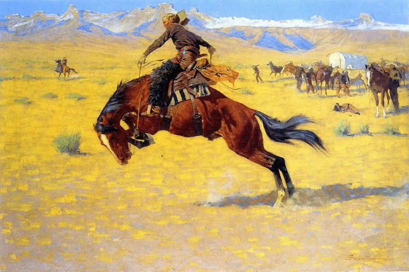 Chłodny poranek na plaży - Frederic Remington
