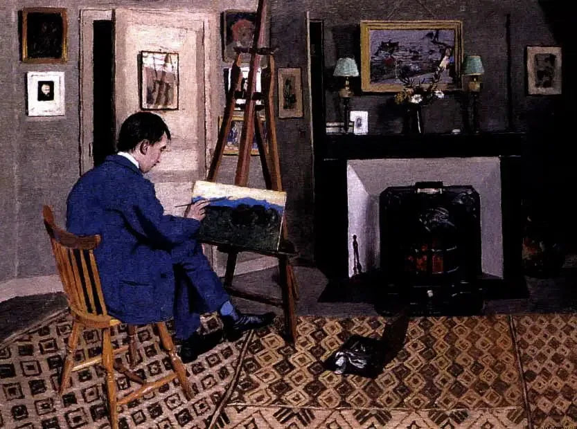Max Rodriguez-Henriques w pracowni Félixa Vallottona, zięcia - Félix Vallotton