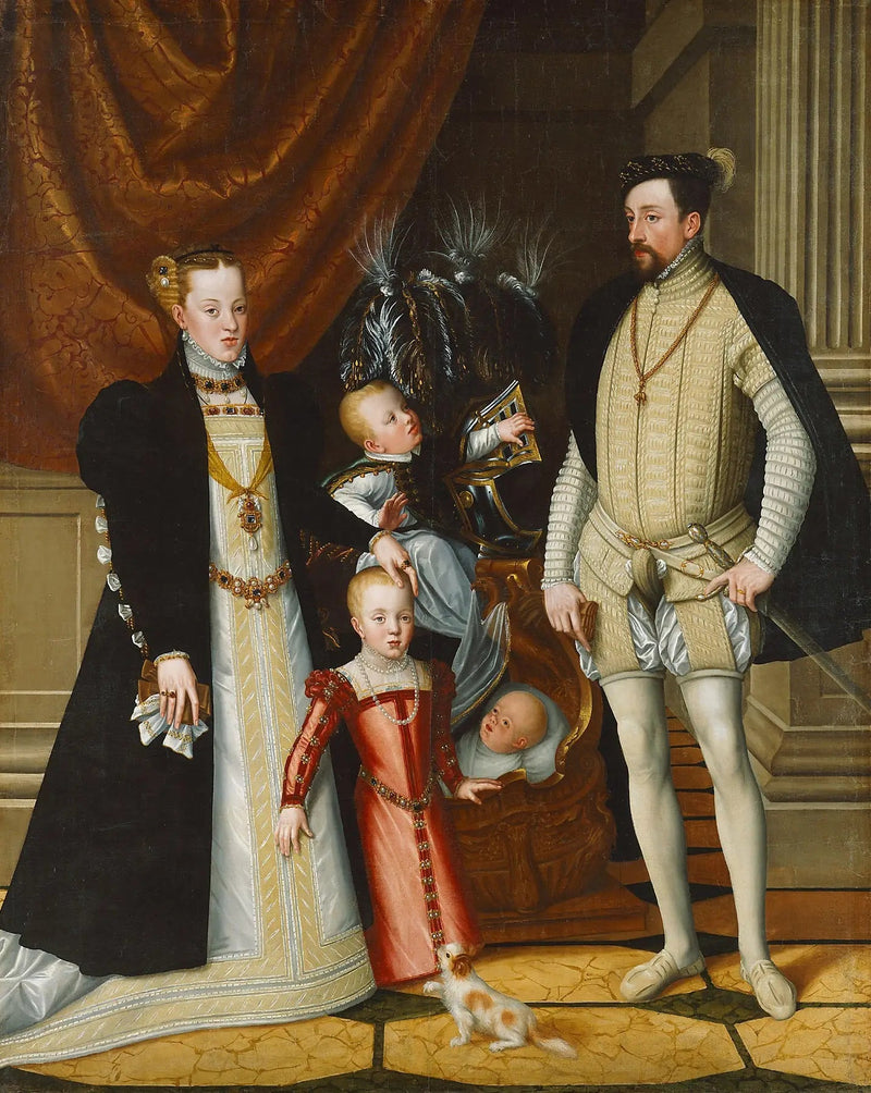 Maksymilian II, jego żona i troje dzieci - Giuseppe Arcimboldo
