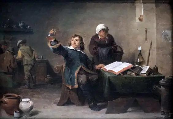 Wiejski lekarz badający próbkę moczu - David Teniers Młodszy