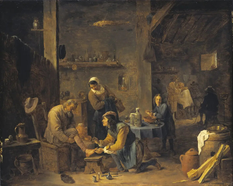 Wiejski lekarz odwiedzający pacjenta - David Teniers młodszy