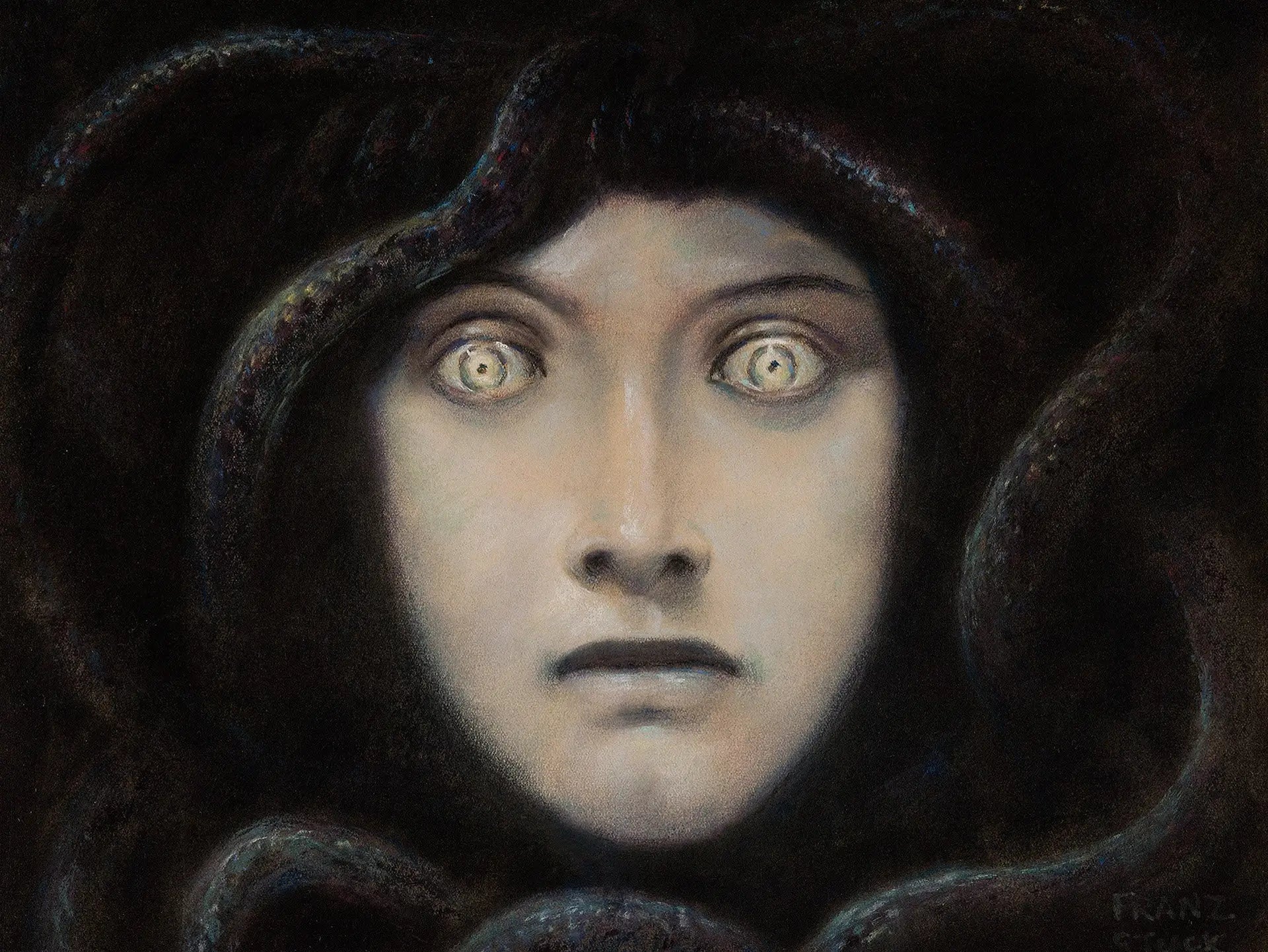 Reproduction du tableau « Méduse - Franz von stuck » par Alpha Reproduction en peinture à l’huile