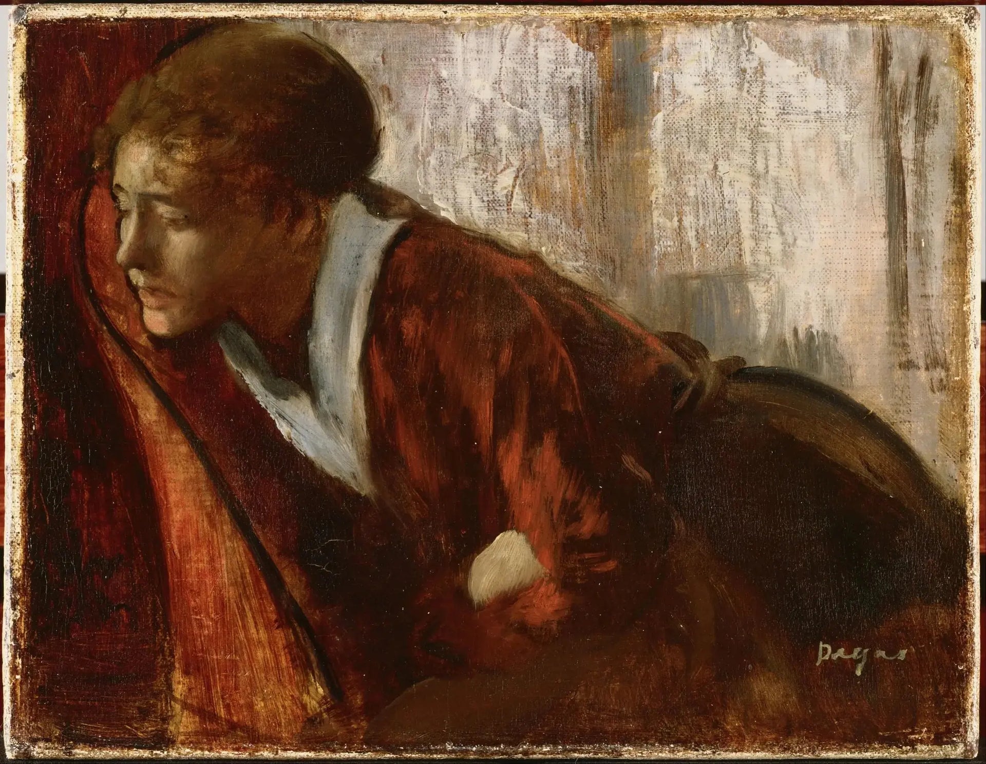 Mélancolie fin des années 1860 par Edgar Degas – reproduction peinture à l’huile sur toile
