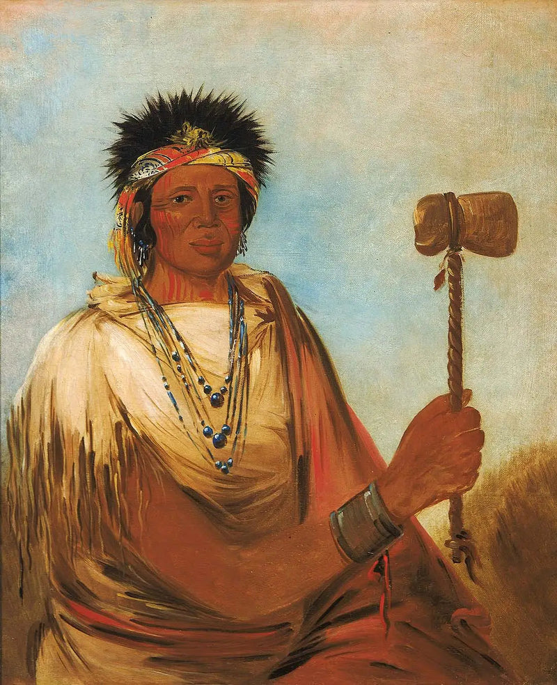Men-són-se-ah, lewa ręka, wojownik - George Catlin