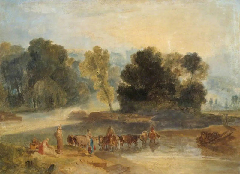 Mężczyźni z końmi przekraczający rzekę - J. M. W. Turner