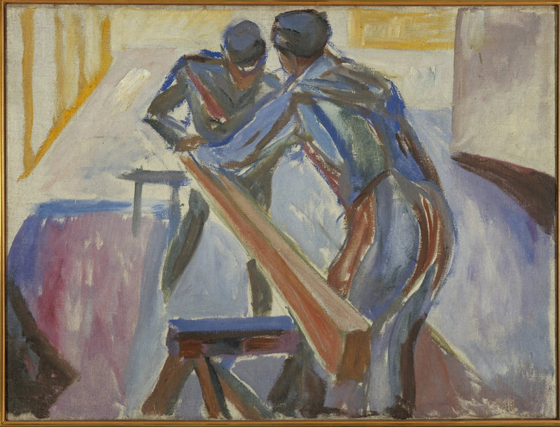 Stolarze w warsztacie - Edvard Munch