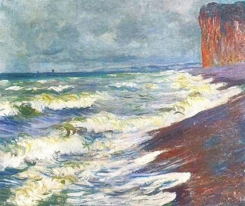 Wzburzone morze w Pourville - Claude Monet