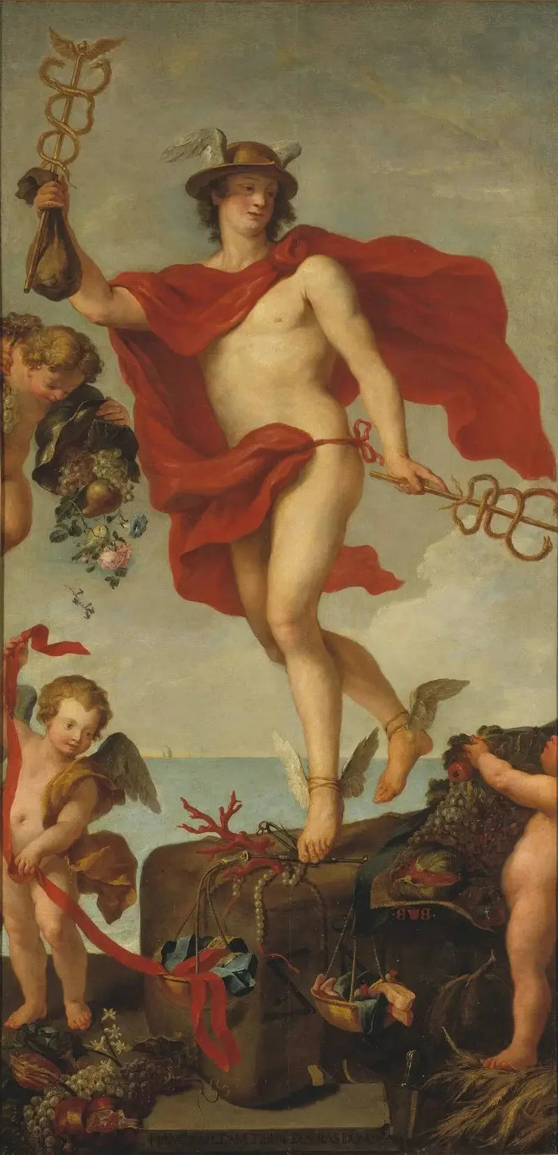 Mercure au départ d'Anvers. Fragment d'un tableau plus grand. - Peter Paul Rubens image 1 reproduction de peinture à l’huile