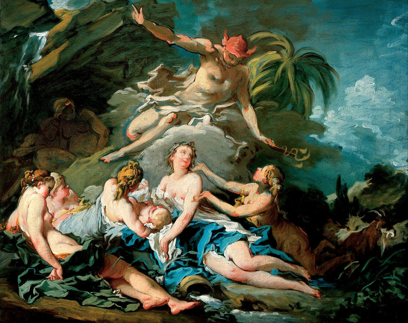 Merkury ufający dziecięcemu Bacchusowi nimfom z Nysy - François Boucher