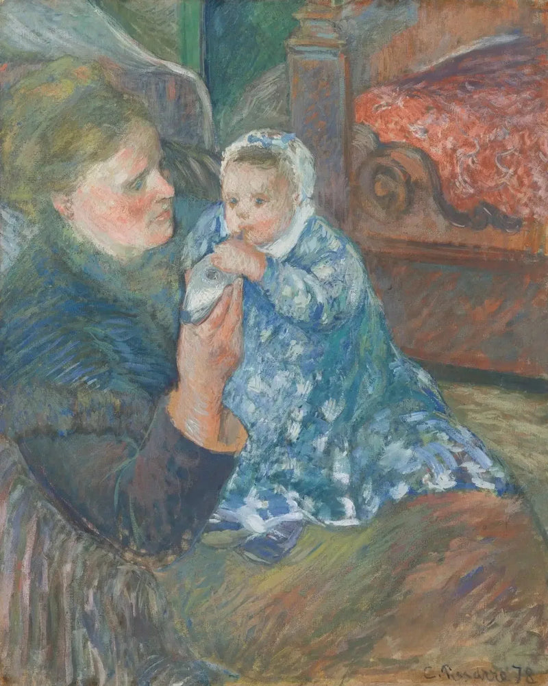 Matka i dziecko (Julie Pissarro i syn Ludovic-Rodolphe zwany Rodo) - Camille Pissarro
