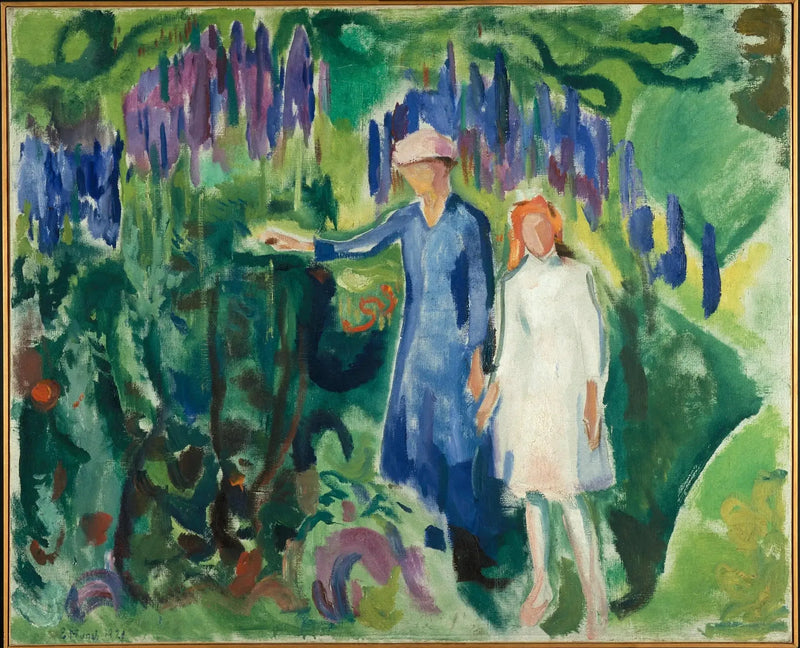 Matka i Córka w ogrodzie - Edvard Munch