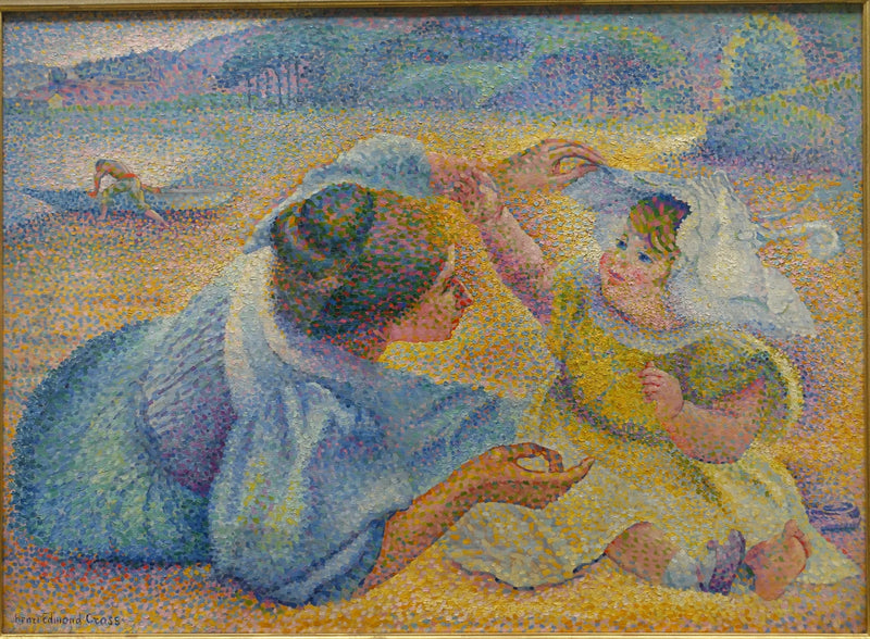 Matka bawiąca się z dzieckiem - Henri-Edmond Cross