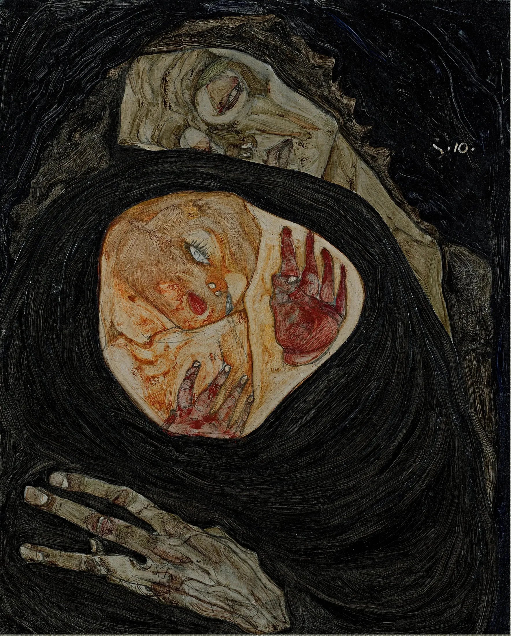 Mère morte I - Egon Schiele image 1 copie peinte à la main à l’huile