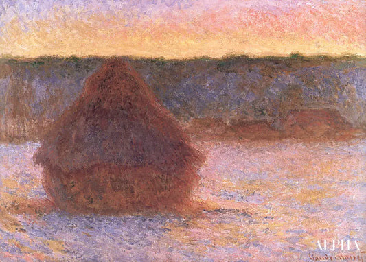 Meule, coucher de soleil, hiver - Claude Monet - Reproductions de tableaux et peintures haut de gamme