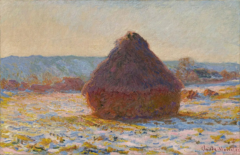 Młyn, efekt śniegu, słońce - Claude Monet