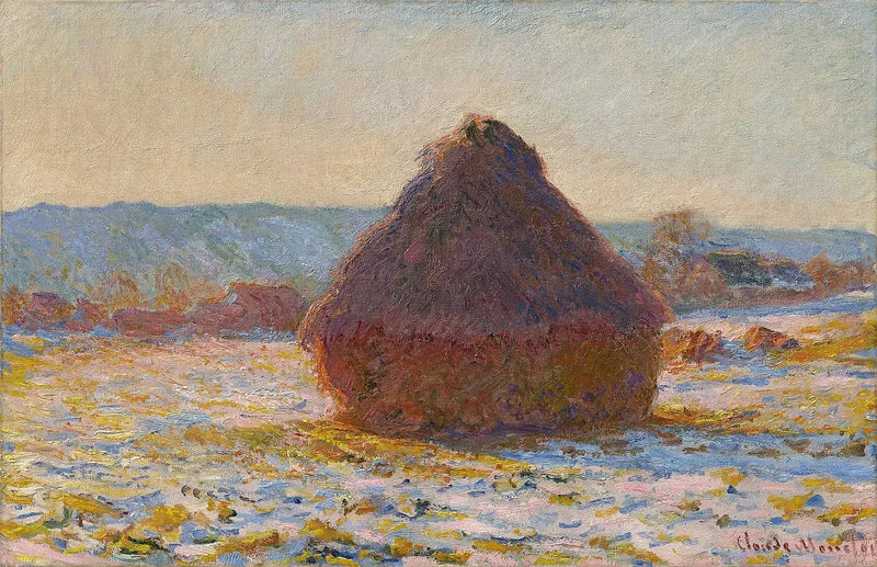 Młyn, efekt śniegu, słońce - Claude Monet