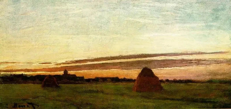 Koła szlifierskie w pobliżu Chailly, wschodzące słońce W55 a - Claude Monet