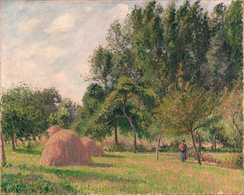 Słomiane stogi, poranek, Éragny - Camille Pissarro