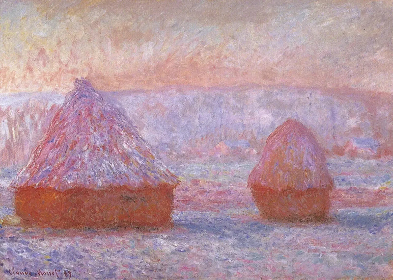 Les Meules, Giverny, efekt poranny W1214 - Claude Monet