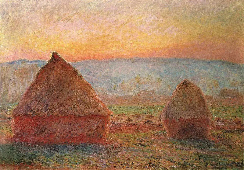 Les Meules w Giverny, zachodzące słońce W1213 - Claude Monet