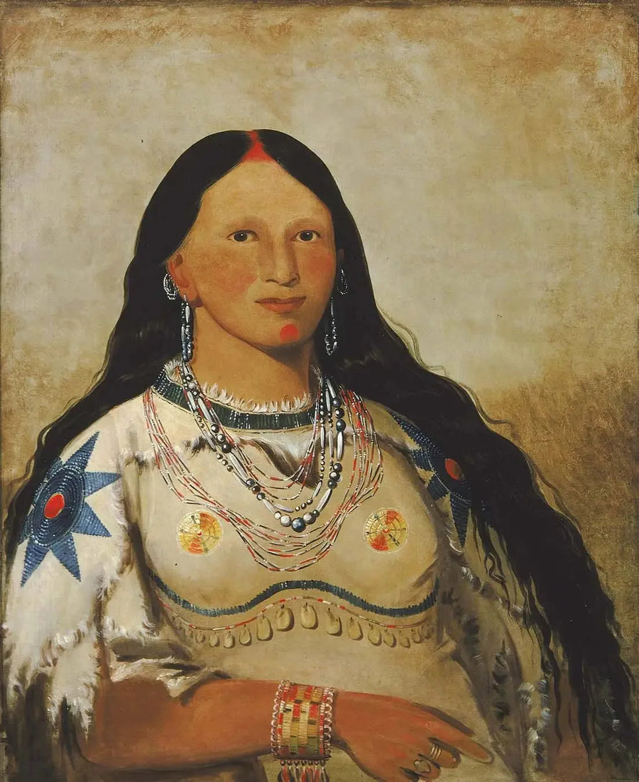 Mi-néek-ee-súnk-te-ka, Vison, piękna dziewczyna - George Catlin