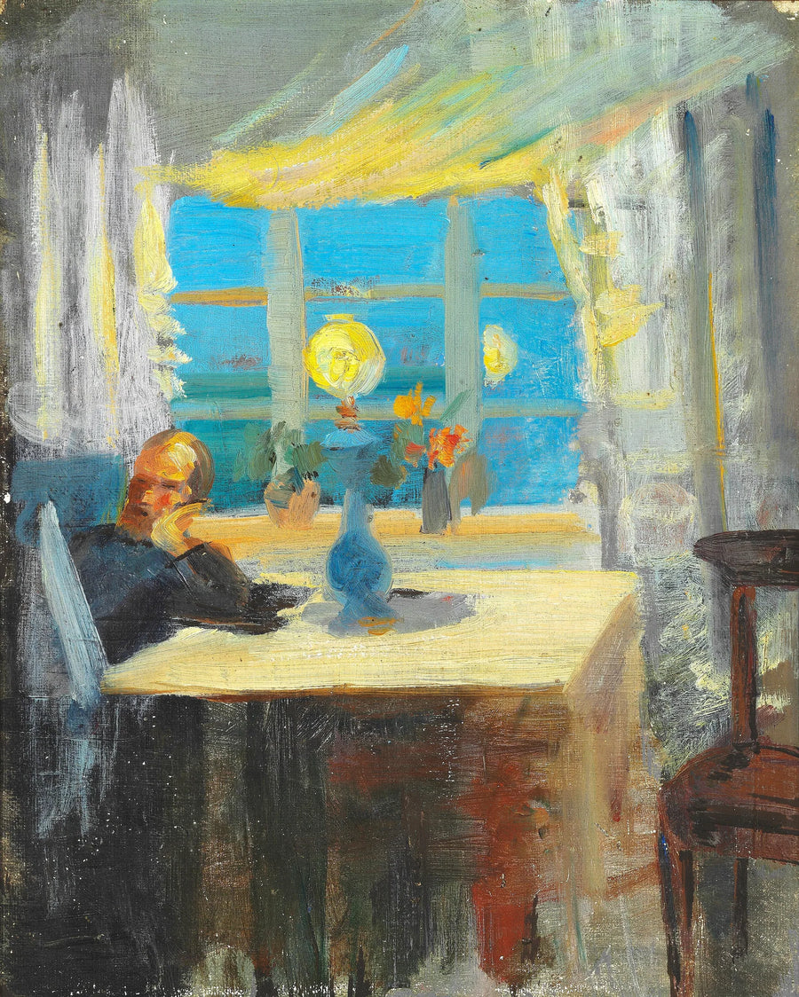 Michael Ancher czyta gazetę. - Anna Ancher