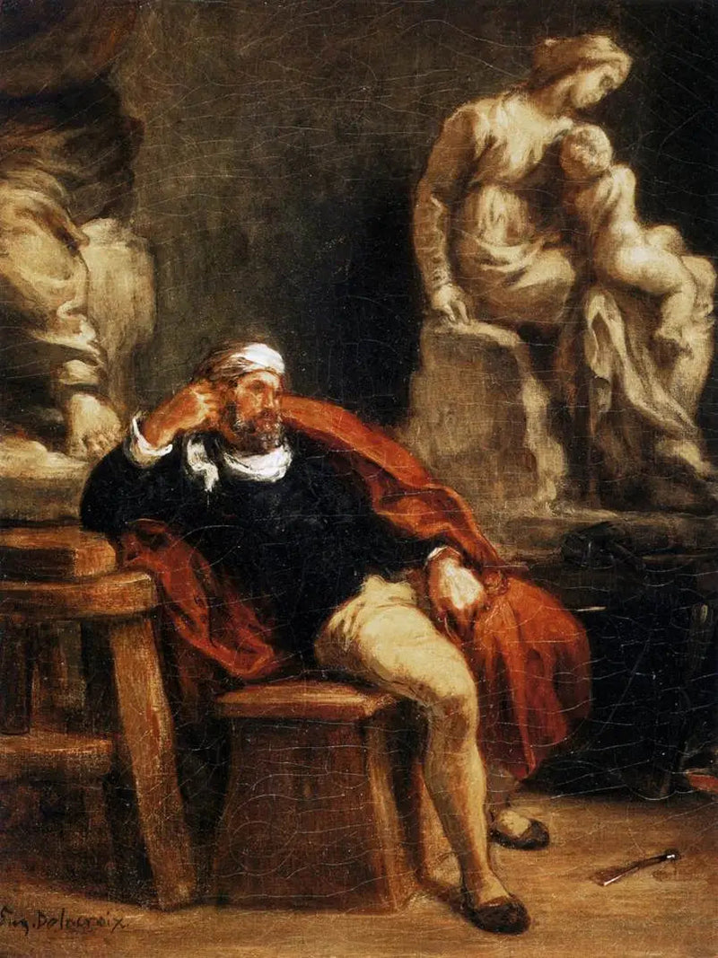 Michał Anioł w swoim warsztacie - Eugène Delacroix