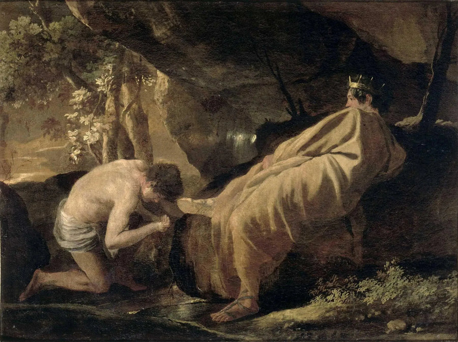 Midas u źródła Pactolu - Nicolas Poussin