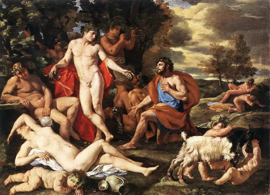 Midas przed Bachusem - Nicolas Poussin