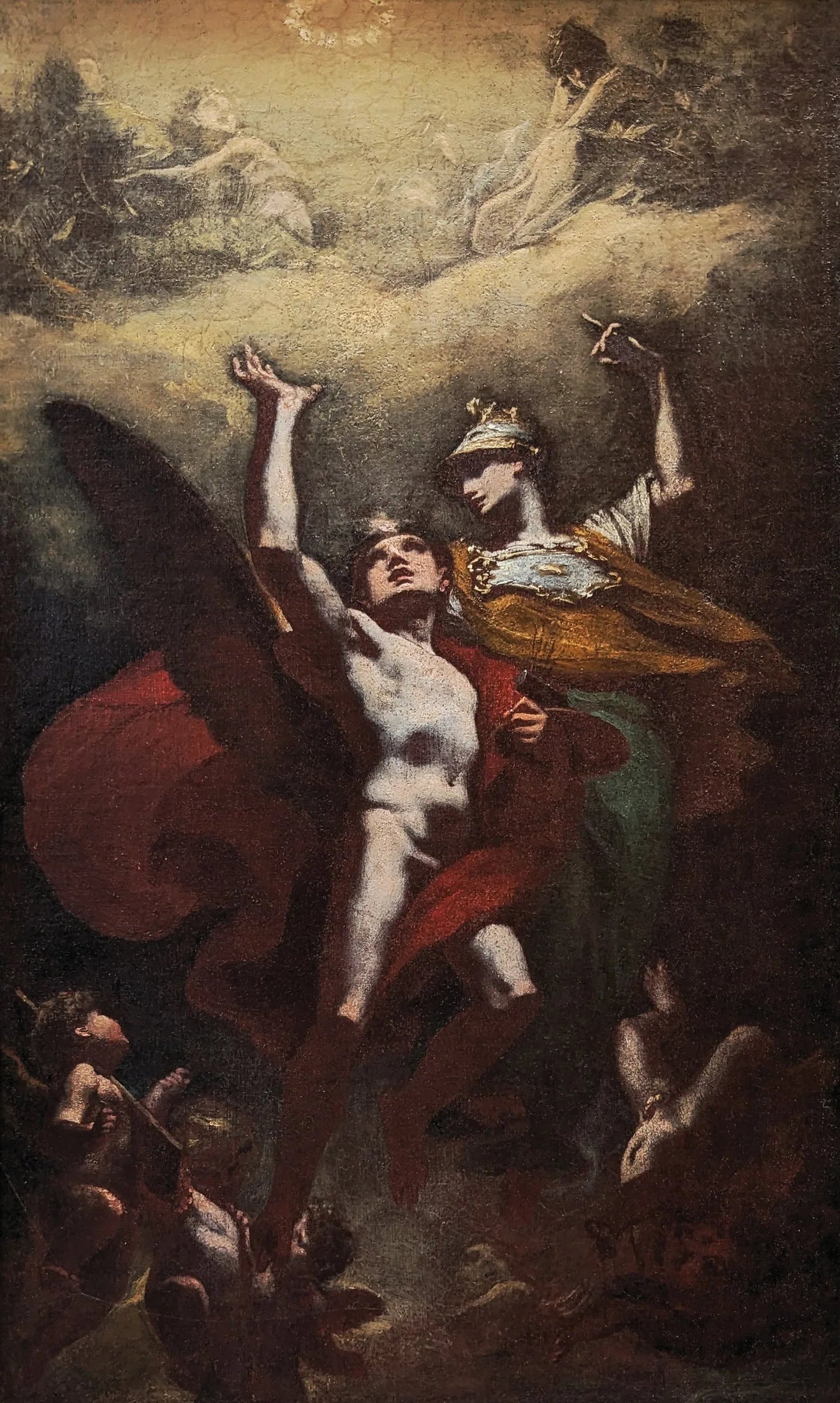 Minerve conduisant le génie des Arts à l'Immortalité - Pierre-Paul Prud'hon image 1 tableau peint à l’huile sur toile