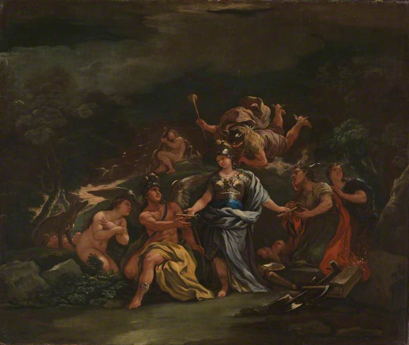 Minerwa, opiekunka sztuk i nauk - Luca Giordano