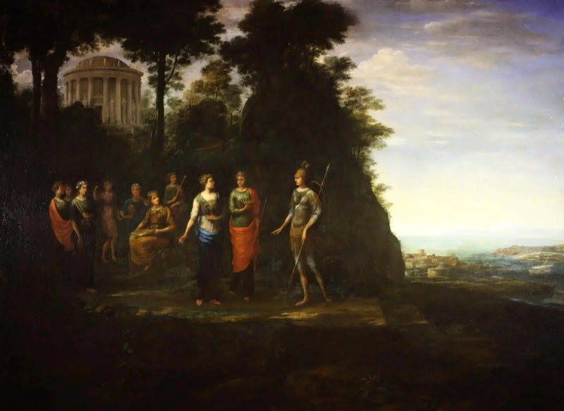 Minerwa odwiedzająca Muzę na górze Parnas - Claude Lorrain