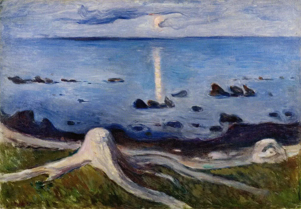 Mistère sur la berge - Edvard Munch image 1 reproduction de peinture à l’huile