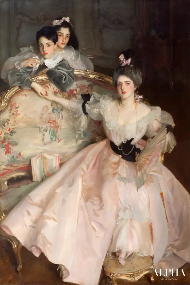 Mme Carl Meyer et ses enfants - John Singer Sargent - Reproductions de tableaux et peintures haut de gamme