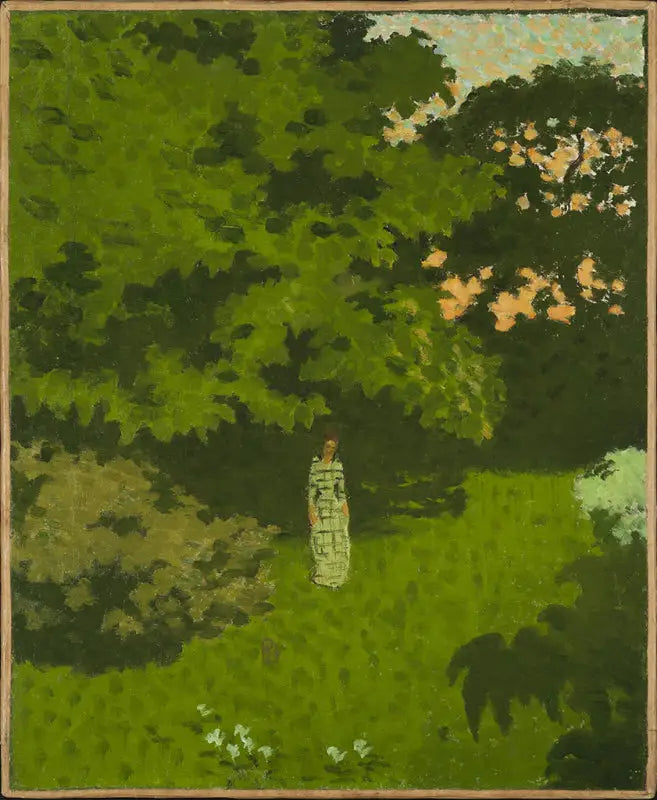Mme Claude Terrasse dans le jardin du Clos au Grand-Lemps - Pierre Bonnard image 1 reproduction artisanale de tableau