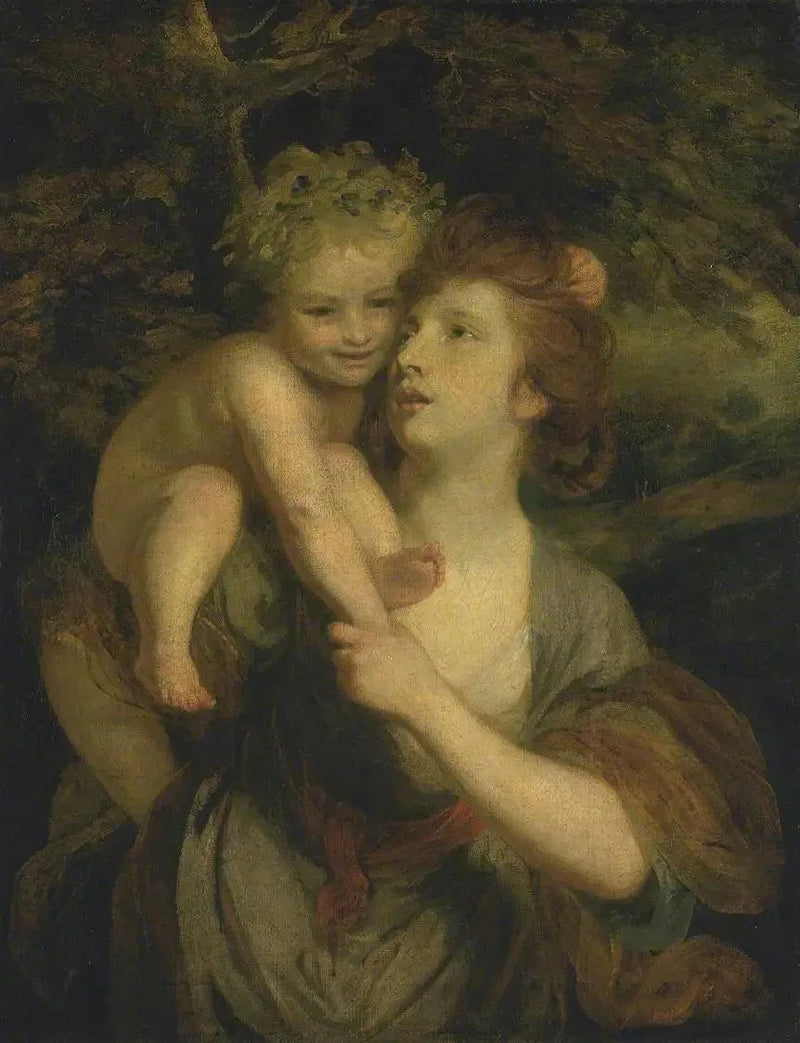 Pani Hartley jako nimfa z młodym Bachusem - Joshua Reynolds